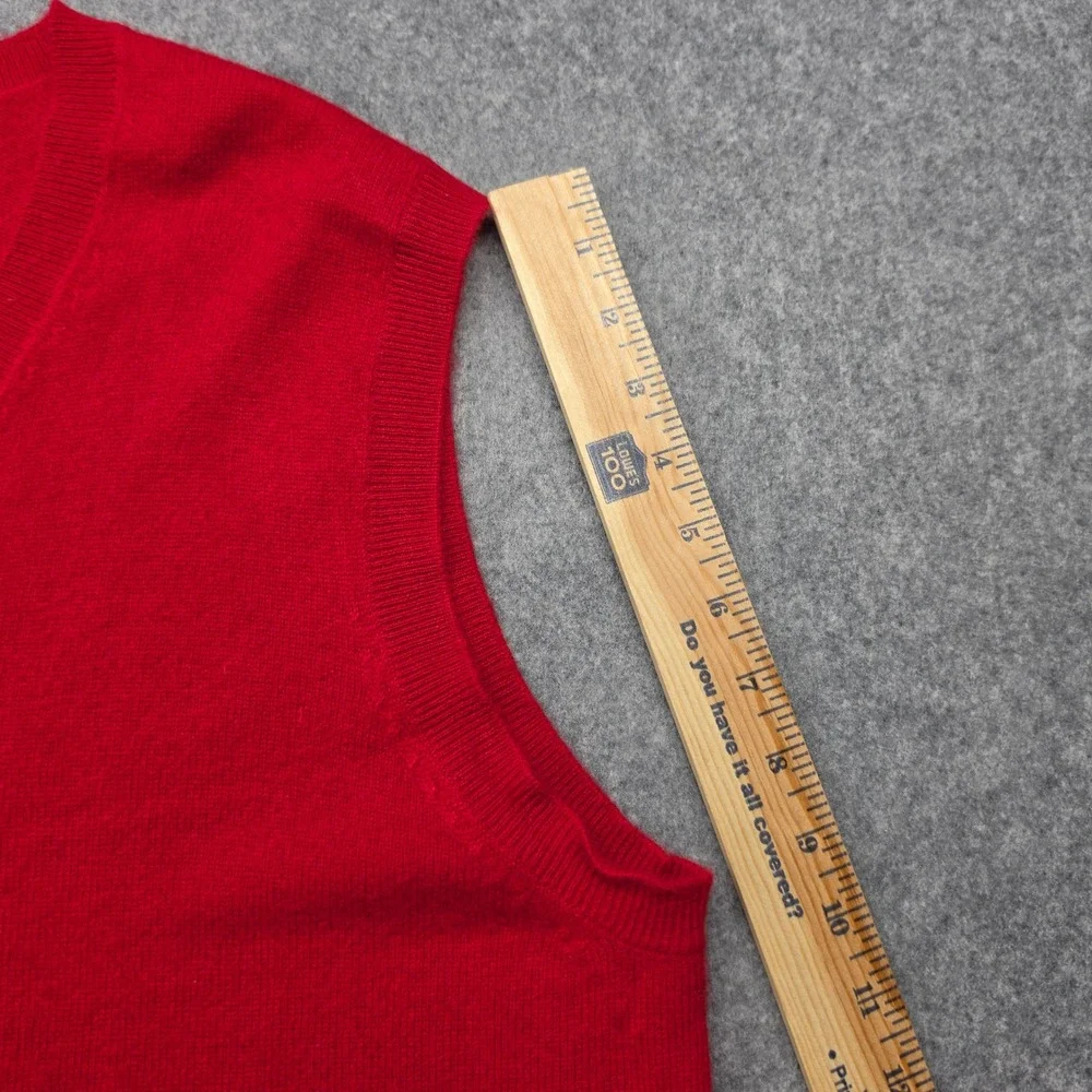 Jos. A. Bank Red 100% Cashmere V-Neck Sweater Vest Mens Medium